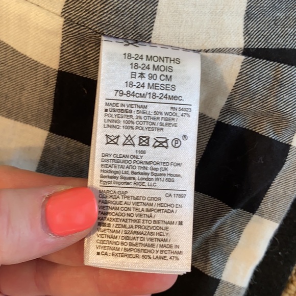 Baby Gap Black Flannel/Wool Duffle Jacket - NWOT - Picture 7 of 9